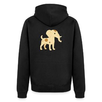 Elefant Hund Jack Russell - Unisex Premium Bio Zip Hoodie - Schwarz - Hinten - Nico (187cm)