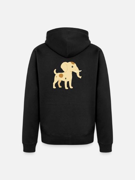 Elephant dog jack russell - Unisex Premium Organic Zip Hoodie - black