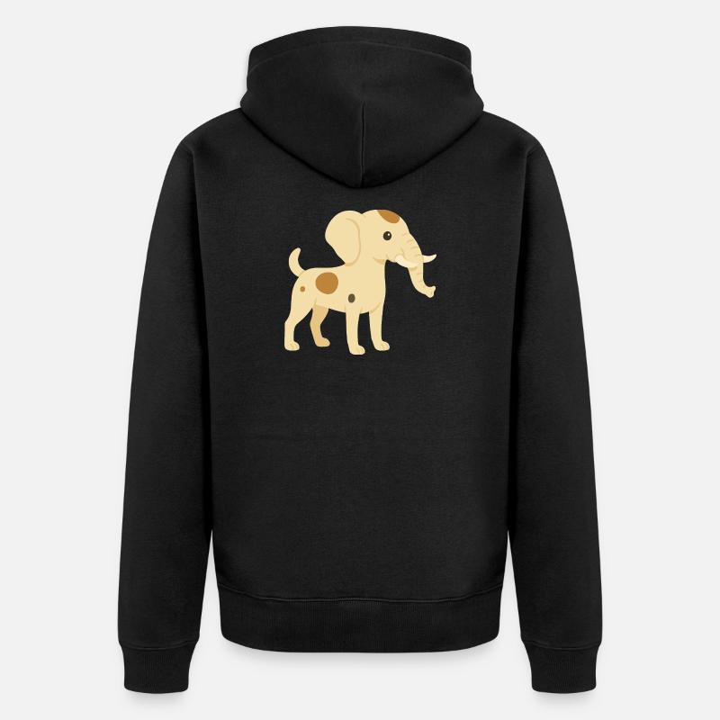 Eléphant chien jack russel - Veste à capuche bio Premium Unisexe - noir