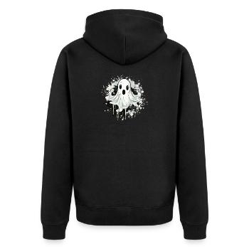 Motif d’éclaboussures fantômes - Veste à capuche bio Premium Unisexe - noir - Dos - Nico (187cm)