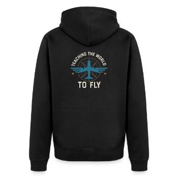 Instructeur de vol Cfi Pilote Instructeur d’aviation - Veste à capuche bio Premium Unisexe - noir - Dos - Nico (187cm)