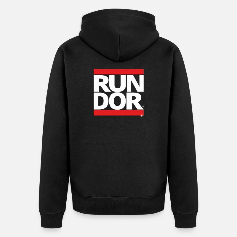 run - Unisex Premium Bio Zip Hoodie - Schwarz