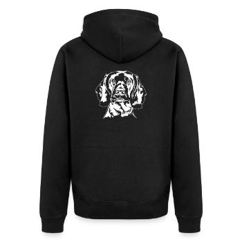 Bavarian Mountain Hound Portrait Wilsigns - Unisex Premium Organic Zip Hoodie - black - Back - Nico (187cm)