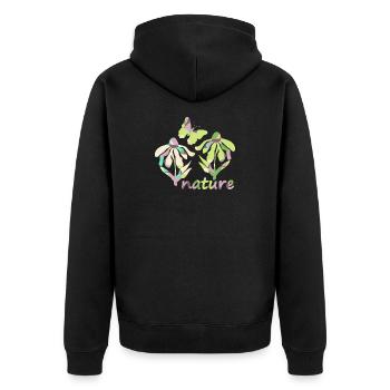 color nature - bloom - Unisex Premium Bio Zip Hoodie - Schwarz - Hinten - Nico (187cm)