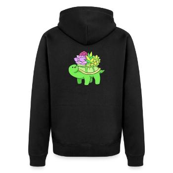 Plant Cactus Cacti - Unisex Premium Organic Zip Hoodie - black - Back - Nico (187cm)