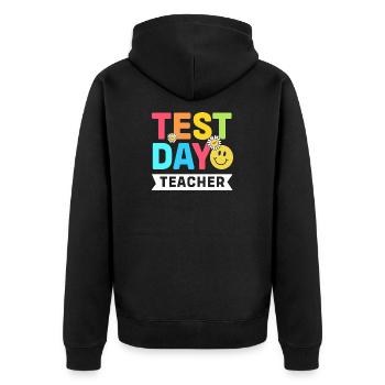 Exam Teacher Abi Abitur - Unisex Premium Organic Zip Hoodie - black - Back - Nico (187cm)