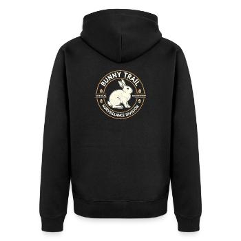 Rabbit Path Surveillance Department Funny Easter - Unisex Premium Organic Zip Hoodie - black - Back - Nico (187cm)
