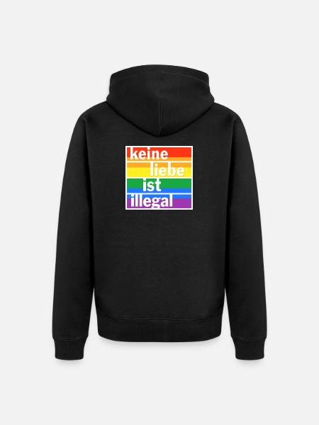 Keine Liebe ist illegal - Unisex Premium Bio Zip Hoodie - Schwarz