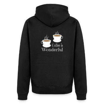 Café - Veste à capuche bio Premium Unisexe - noir - Dos - Nico (187cm)
