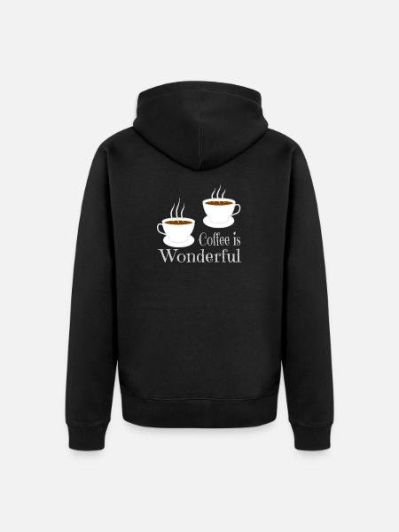 Kaffee - Unisex Premium Bio Zip Hoodie - Schwarz