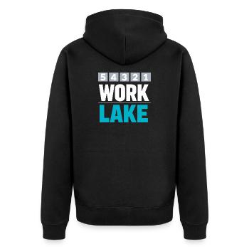 See-wochenende Countdown Zu See-tagen - Unisex Premium Bio Zip Hoodie - Schwarz - Hinten - Nico (187cm)