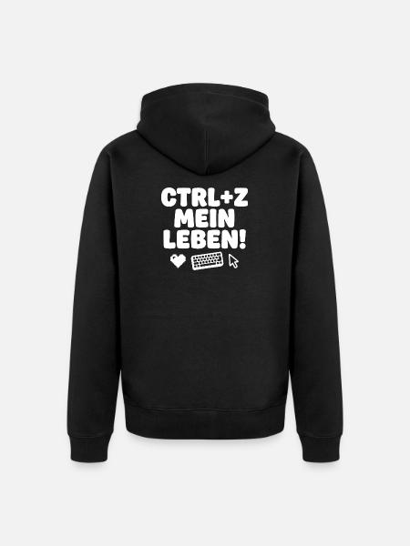 Ctrl Z Mein Leben Tech-Humor - Unisex Premium Bio Zip Hoodie - Schwarz