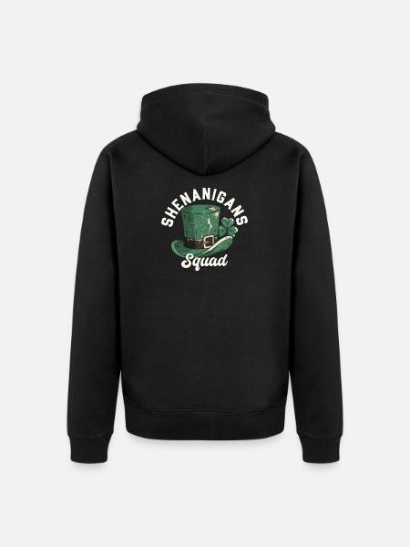 Shenanigans Squad Leprechaun Hat - Unisex Premium Organic Zip Hoodie - black