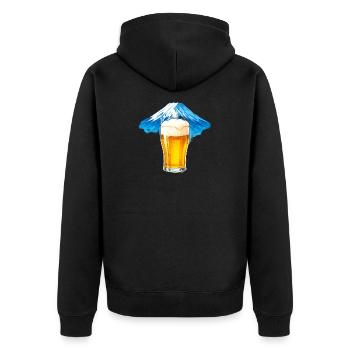 Biergipfel Panorama - Unisex Premium Bio Zip Hoodie - Schwarz - Hinten - Nico (187cm)