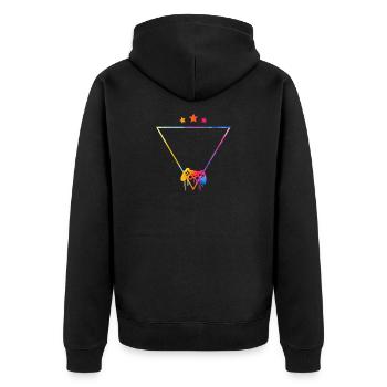 Star Gamer - Unisex Premium Organic Zip Hoodie - black - Back - Nico (187cm)