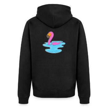 Natation au flamant rose - Veste à capuche bio Premium Unisexe - noir - Dos - Nico (187cm)