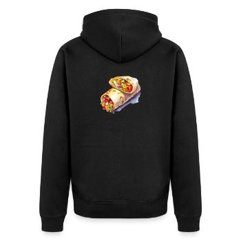 Colorful Vegetable Wrap Illustration - Unisex Premium Organic Zip Hoodie - black - Back - Nico (187cm)