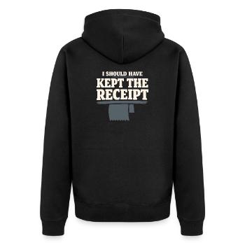 Selbstständiger Freiberufler Steuerhumor 1099 Life - Unisex Premium Bio Zip Hoodie - Schwarz - Hinten - Nico (187cm)