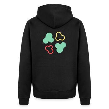 Forme des cellules d’amibe colorées - Veste à capuche bio Premium Unisexe - noir - Dos - Nico (187cm)