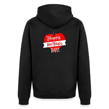 Joyeuse fête des mères Cœur - Blanc Rouge - Veste à capuche bio Premium Unisexe - noir - Dos - Nico (187cm)