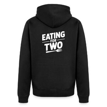 Eating for Two - Unisex Premium Organic Zip Hoodie - black - Back - Nico (187cm)