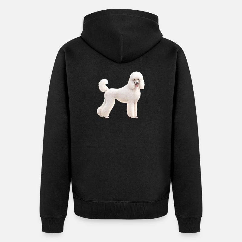 Caniche Grand Blanc - Veste à capuche bio Premium Unisexe - noir