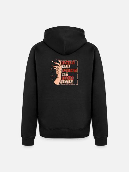 Nageldesigner Nageldesignerin Kosmetik Nagelstudio - Unisex Premium Bio Zip Hoodie - Schwarz