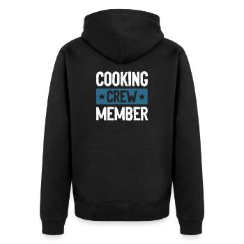 Cooking Crew - Unisex Premium Bio Zip Hoodie - Schwarz - Hinten - Nico (187cm)