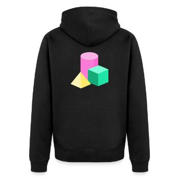 Blocs de couleur en géométrie pastel - Veste à capuche bio Premium Unisexe - noir - Dos - Nico (187cm)