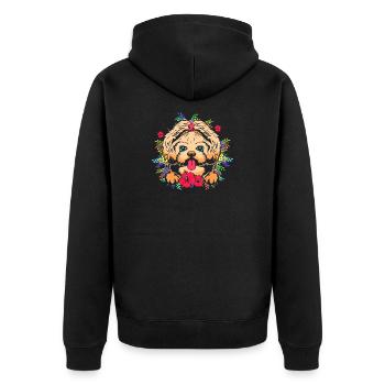 Shih Tzu - Unisex Premium Bio Zip Hoodie - Schwarz - Hinten - Nico (187cm)