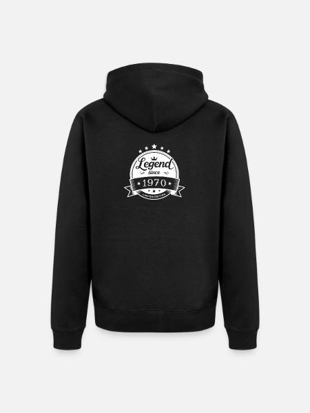 Legend since 1970 - Emblem - Unisex Premium Bio Zip Hoodie - Schwarz