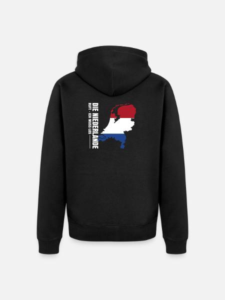 Niederlande Auswandern - Unisex Premium Bio Zip Hoodie - Schwarz