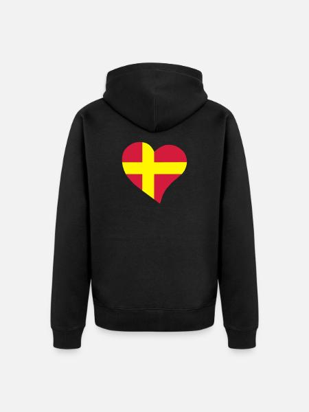 heart - Unisex Premium Organic Zip Hoodie - black
