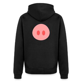 Pig - Unisex Premium Organic Zip Hoodie - black - Back - Nico (187cm)