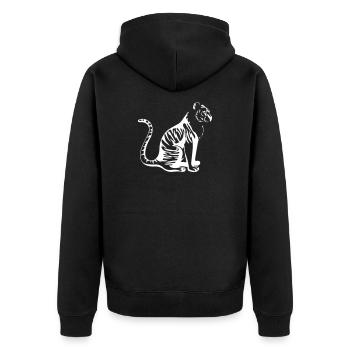 Conception élégante de la silhouette du tigre - Veste à capuche bio Premium Unisexe - noir - Dos - Nico (187cm)