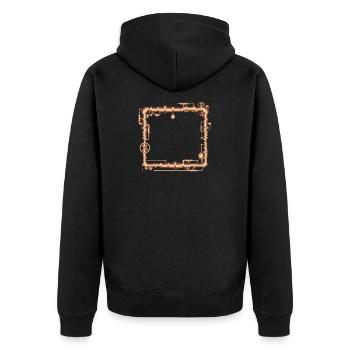 Steampunk frame in steam engine look - Unisex Premium Organic Zip Hoodie - black - Back - Nico (187cm)