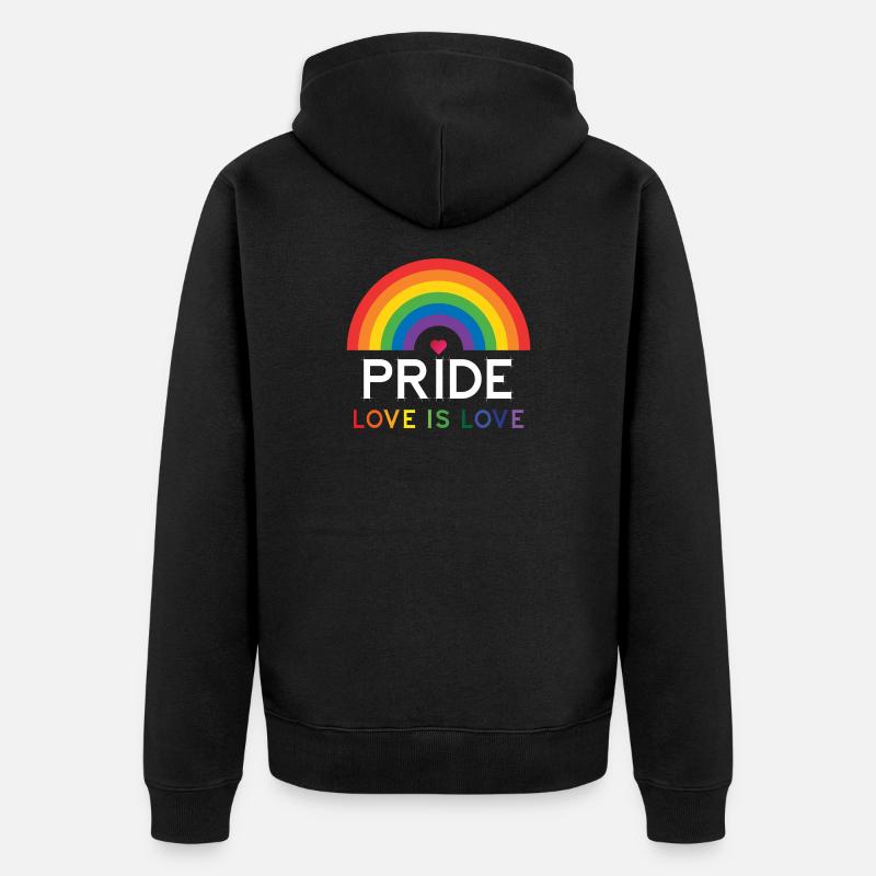 Fierté - L’amour est l’amour. - Veste à capuche bio Premium Unisexe - noir