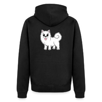 Samoyède Chien Races Chiens Chiens - Veste à capuche bio Premium Unisexe - noir - Dos - Nico (187cm)