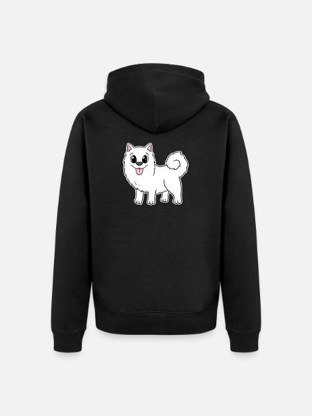 Samojede Hunderasse Hund Hunde - Unisex Premium Bio Zip Hoodie - Schwarz
