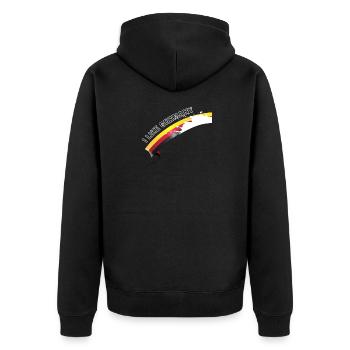 i like Germany with Milk - Unisex Premium Bio Zip Hoodie - Schwarz - Hinten - Nico (187cm)