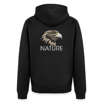 Natur Adler Symbol icon Tiere Logo Illustration - Unisex Premium Bio Zip Hoodie - Schwarz - Hinten - Nico (187cm)
