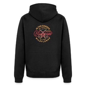 Bluegrass - Banjo Happiness - Unisex Premium Bio Zip Hoodie - Schwarz - Hinten - Nico (187cm)