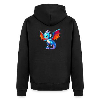 Dragon - Unisex Premium Organic Zip Hoodie - black - Back - Nico (187cm)
