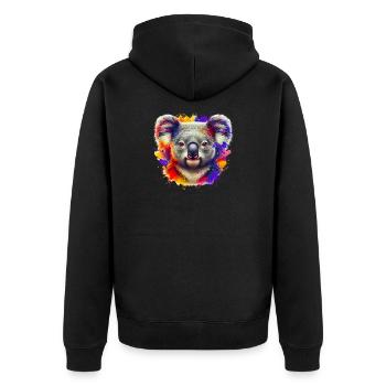 Koala - Unisex Premium Organic Zip Hoodie - black - Back - Nico (187cm)