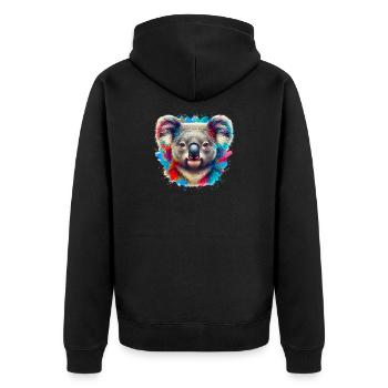 Koala - Unisex Premium Bio Zip Hoodie - Schwarz - Hinten - Nico (187cm)