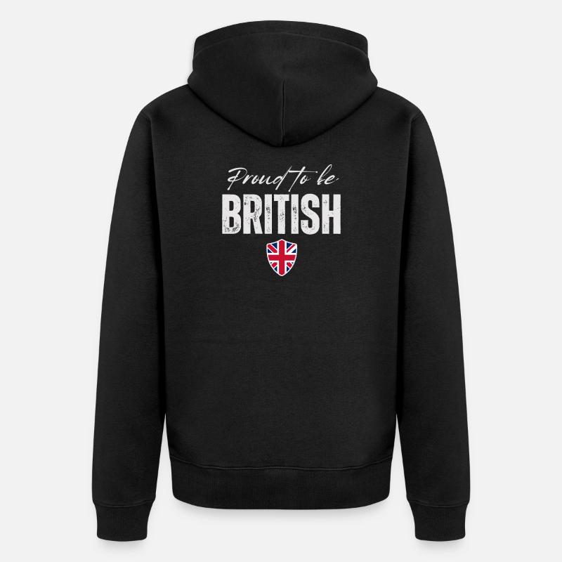 Proud British, Made in the UK - Veste à capuche bio Premium Unisexe - noir