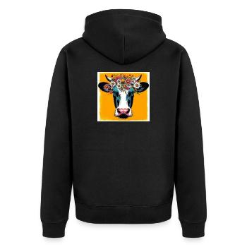 vache - Veste à capuche bio Premium Unisexe - noir - Dos - Nico (187cm)