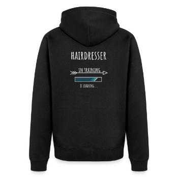 Coiffeur Cadeau Profession Éducation - Veste à capuche bio Premium Unisexe - noir - Dos - Nico (187cm)