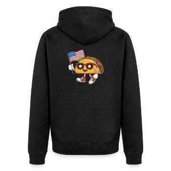 Jour de l’indépendance patriotique Kawaii Taco 4 - Veste à capuche bio Premium Unisexe - noir - Dos - Nico (187cm)