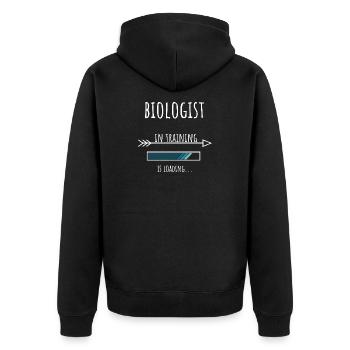 Biologist Gift Profession Training Biologist - Unisex Premium Organic Zip Hoodie - black - Back - Nico (187cm)